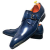 LEATHER SHOES BLUE MONK STRAP WEDDING SHOES HANDMADE FOR MEN