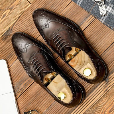Men's Brogues Oxford Shoes Genuine Leather Handmade