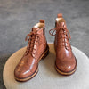 Women's Ankle Boots Cowhide Brogue Round Toe Handmade