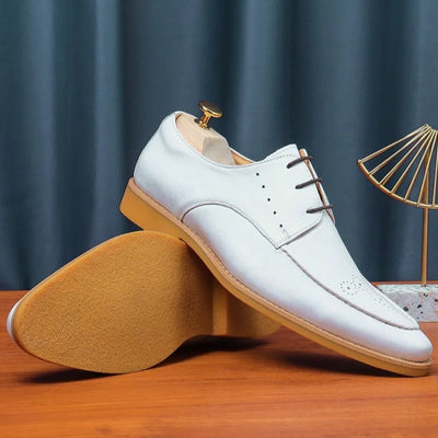 White Shoes Leather For Men Business Dress Wedding Party
