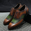 Oxford Shoes Genuine Leather Mixed Colors Handmade For Male