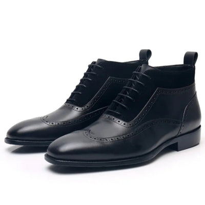 Ankle Boots British Style Cow Leather Handmade For Men