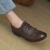 Oxford Brogue Leather Shoes For Women Vintage British Style