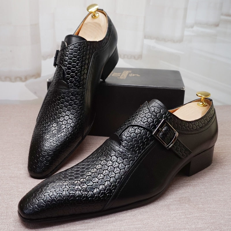 Men's Leather Shoes Wedding Shoes Crocodile Pattern Prints - TodayPerfect24