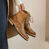 Ankle Boots Cowhide Handmade Winter For Lady