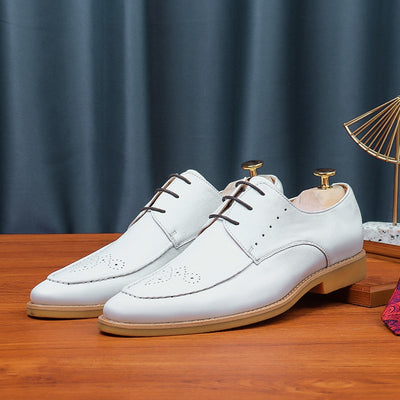 Men's White Shoes Wedding Shoes Leather Handmade