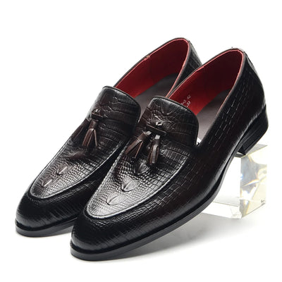 Loafers Leather Slip-On Crocodile Print For Men