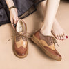 Women's Loafers Leather Vintage Oxford Shoes