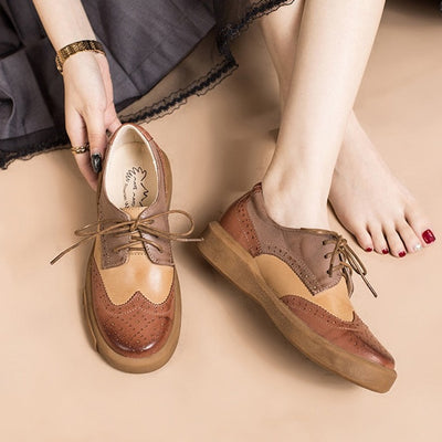 Loafers Leather Vintage Handmade For Lady