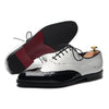 Oxfords Shoes for Men White Black Real Cow Patent