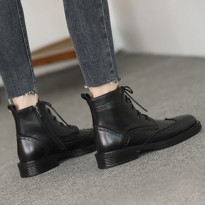 Women's Ankle Boots Cow Leather Retro Shoes Handmade