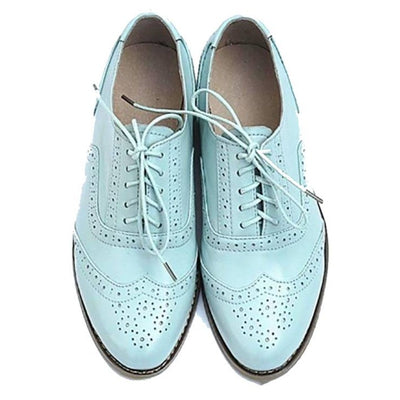 Oxford Shoes Casual Vintage Leather for Lady