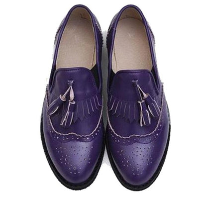 Women's Oxford Shoes Leather Casual Shoes Handmade