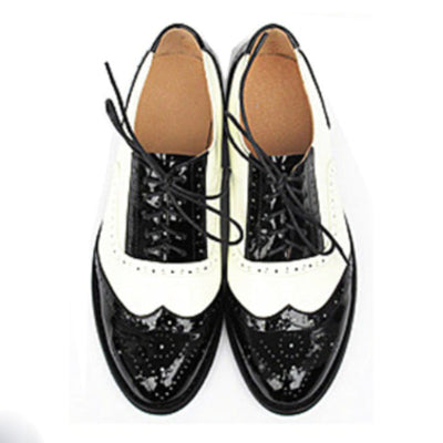 Women's Flats Shoes Oxford Shoes Leather Handmade For Teenage