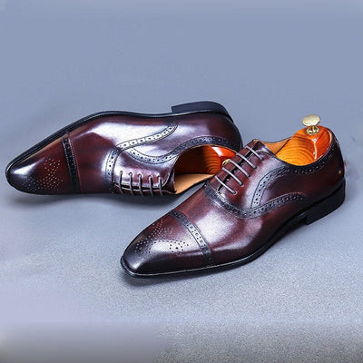Oxford Shoe  Cowhide Handmade Bullock Shoes For Male