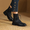 Ankle Boots Cow Leather Retro Handmade Winter Shoes For Ladies