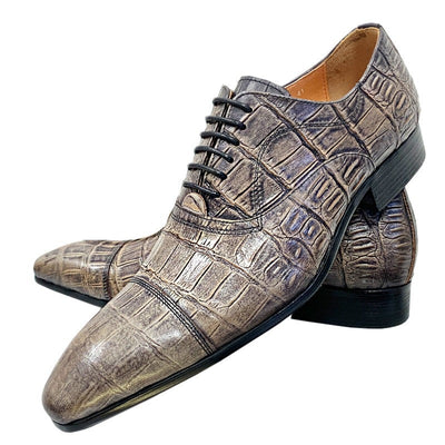 Men's Leather Shoes Wedding Shoes Crocodile Pattern Prints