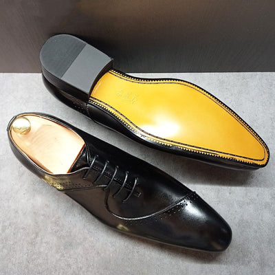 Black Shoes Dress Shoes Wedding Formal Leather Handmade For Men