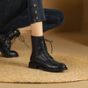 Ankle Boots Cow Leather Retro Handmade Winter Shoes For Ladies