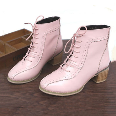 Ankle Boots Genuine Leather Handmade For Ladies