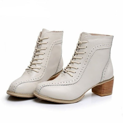 Ankle Boots Genuine Leather Handmade For Ladies