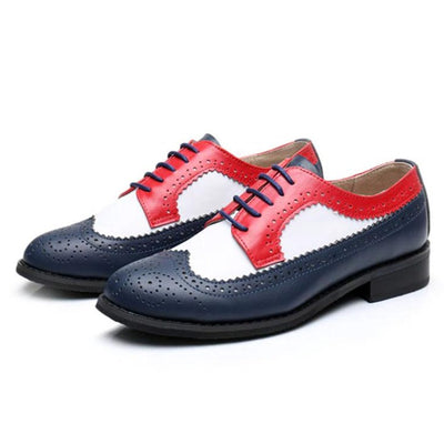 Oxford Shoes For Women Miexed Color Genuine Leather