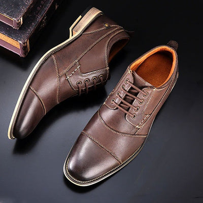 Men's Shoes Oxfords British Style Genuine Leather Handmade