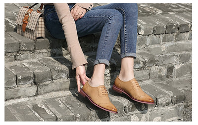 Women Oxfords Soft Shoes Sheepskin