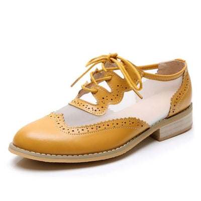 Flats Oxford Shoes Genuine Leather For Women Summer