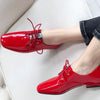 women soft patent leather casual shoes