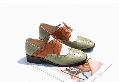 Women oxford summer shoes genuine leather handmade