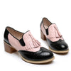 Woman High heels Handmade Black Pink Leather