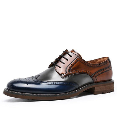 Men Oxford Shoes Office Party Mixed Color Leather