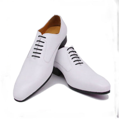Wedding Shoes White Black Brown Leather Handmade For Men